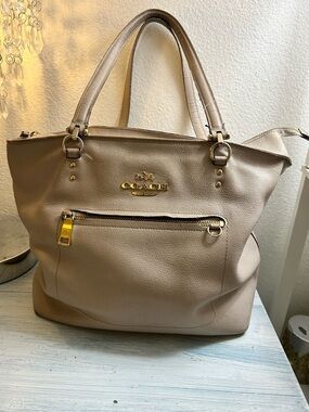 Coach  town car Leather Tote Bag with Gold Hardware